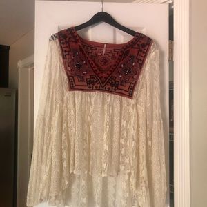 Free People Small Sheer Lace Tunic
